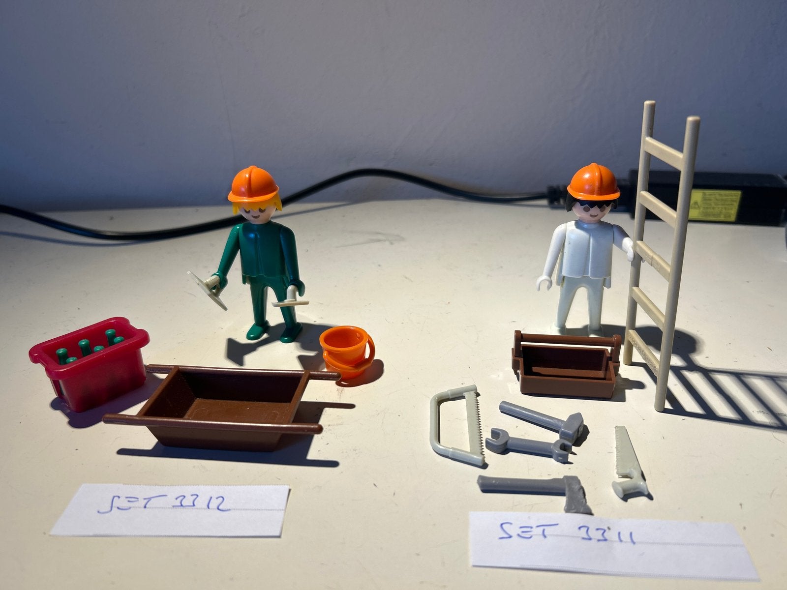 Playmobil Bouwvakkers Sets 3311 & 3312 met Accessoires, Ophalen of Verzenden, Gebruikt, Jongen of Meisje