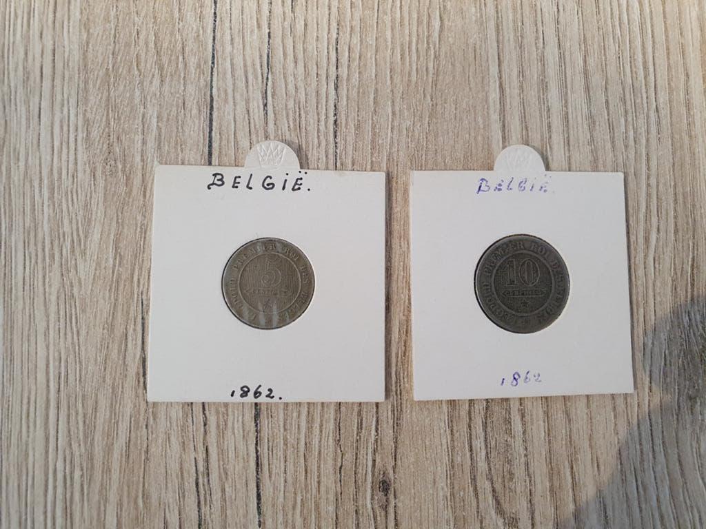 België 5 en 10 Centimes 1862  Leopold I, Ophalen of Verzenden, Overig, Setje