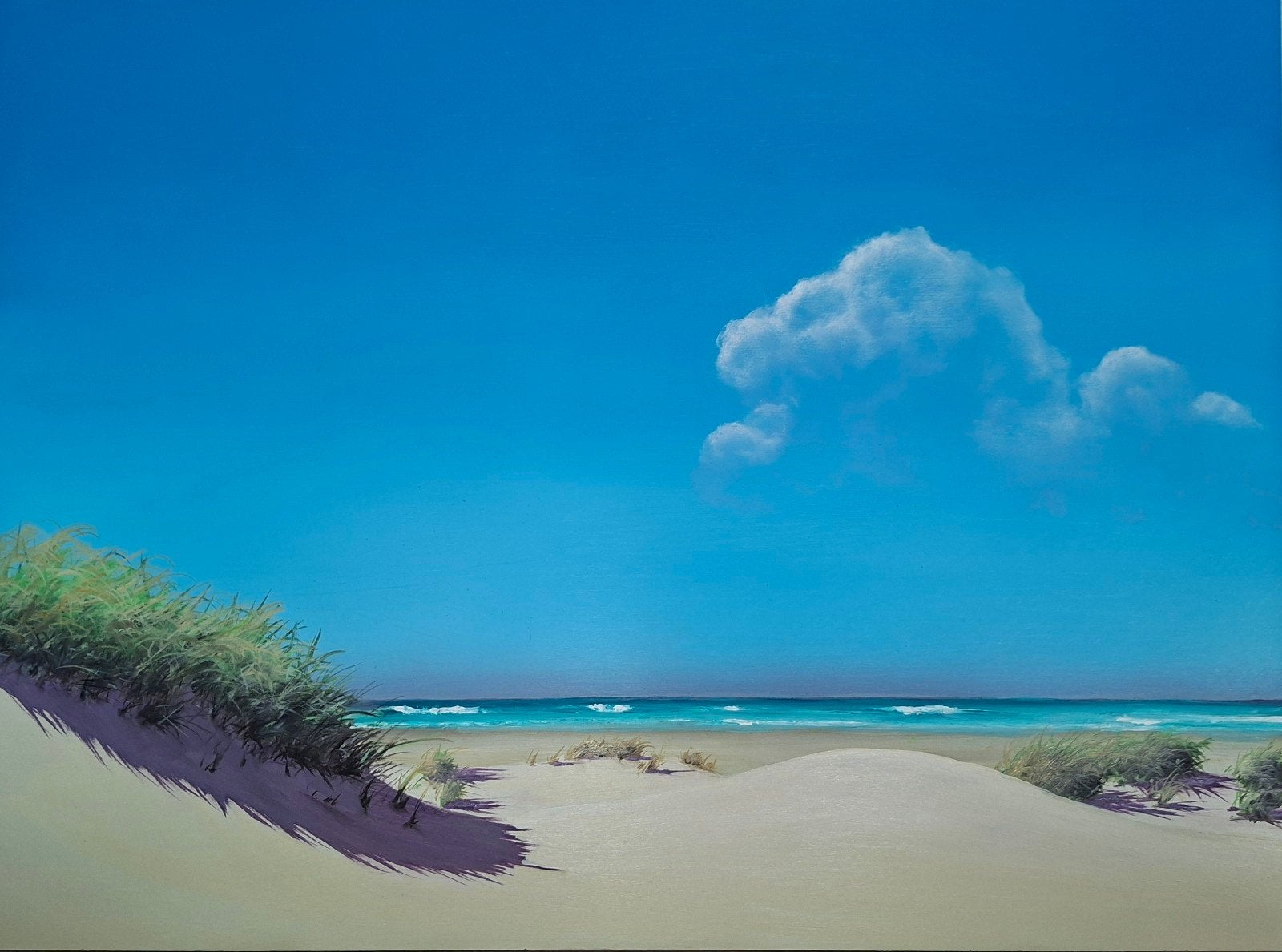 Zeegezicht olieverf 30x40cm, Ophalen of Verzenden