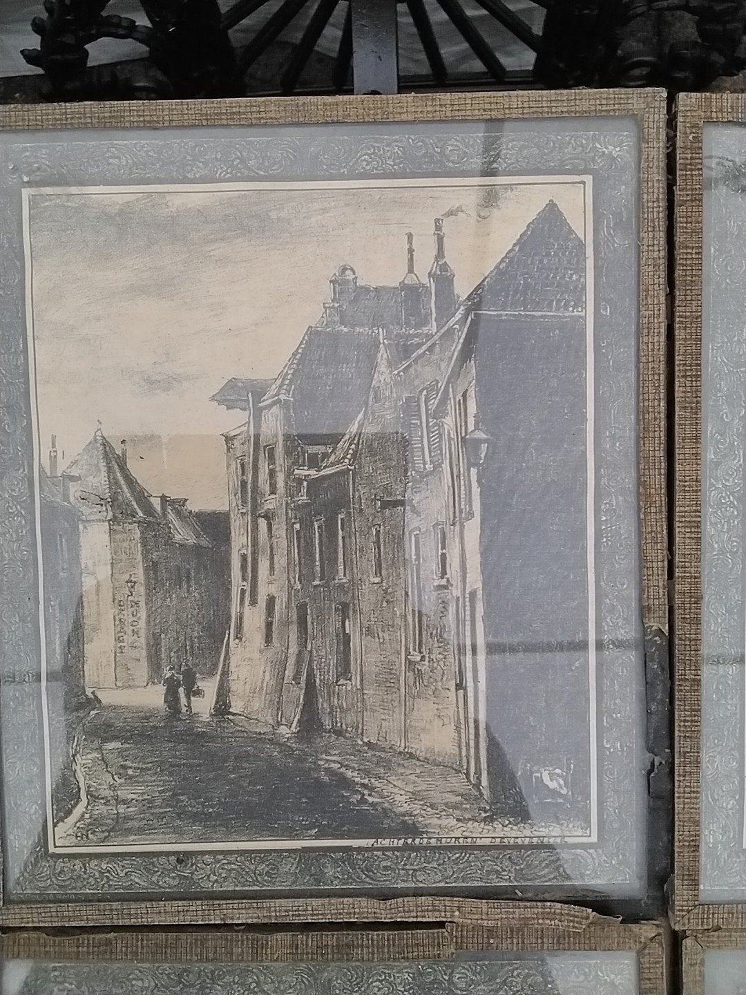 4 Litho's van H.N. Polderman - Stadsgezichten, Antiek en Kunst, Ophalen of Verzenden, Stadsgezicht, Lithografie, Gesigneerd