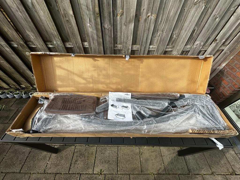 Nieuw VidaXL Loungebed - Bruin Ligbed - Tuinbed, Ophalen of Verzenden, Nieuw, Metaal