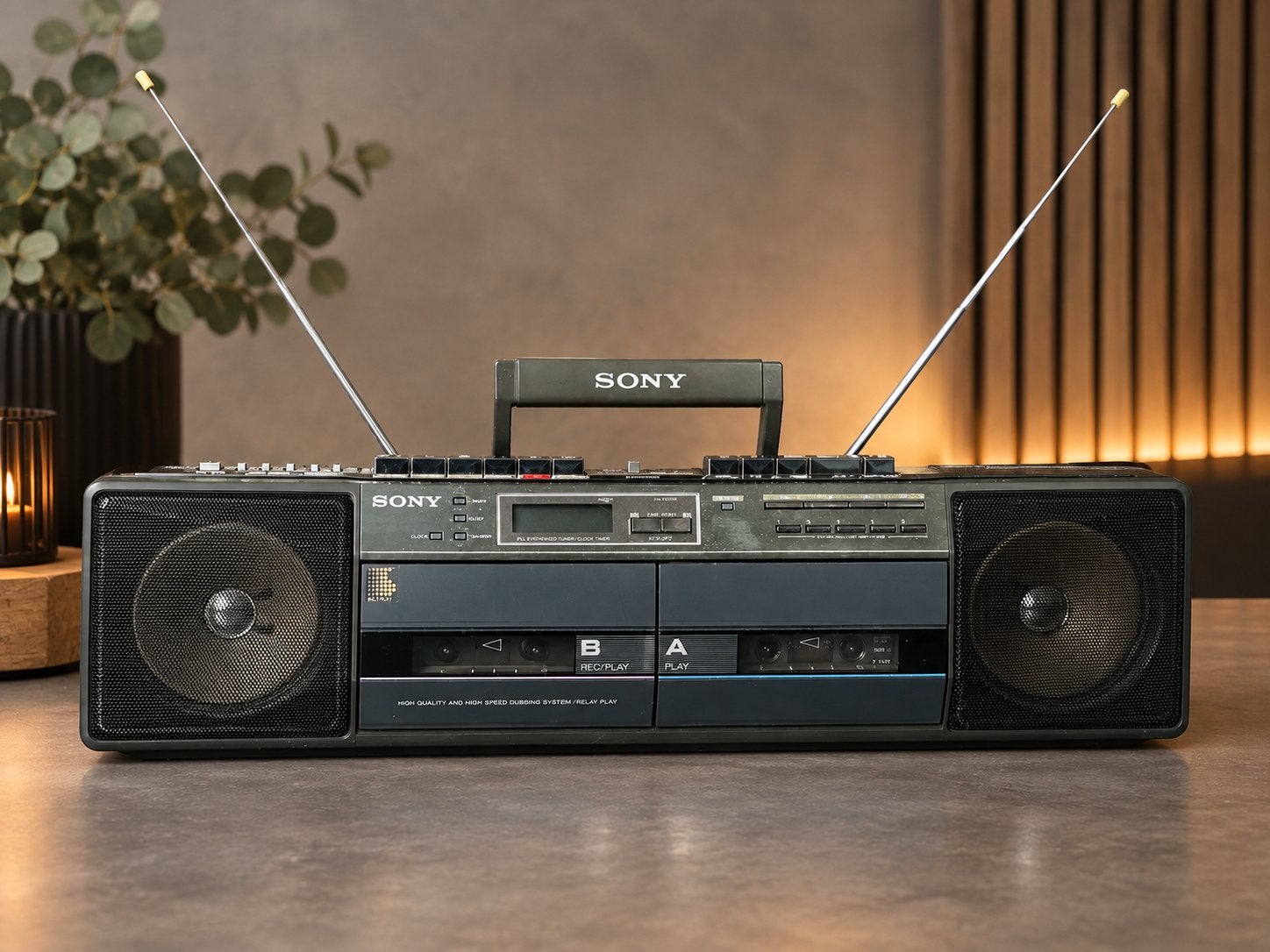 Sony CFS-W501L Dubbele Cassette radio Boombox, Ophalen of Verzenden, Zo goed als nieuw, Radio