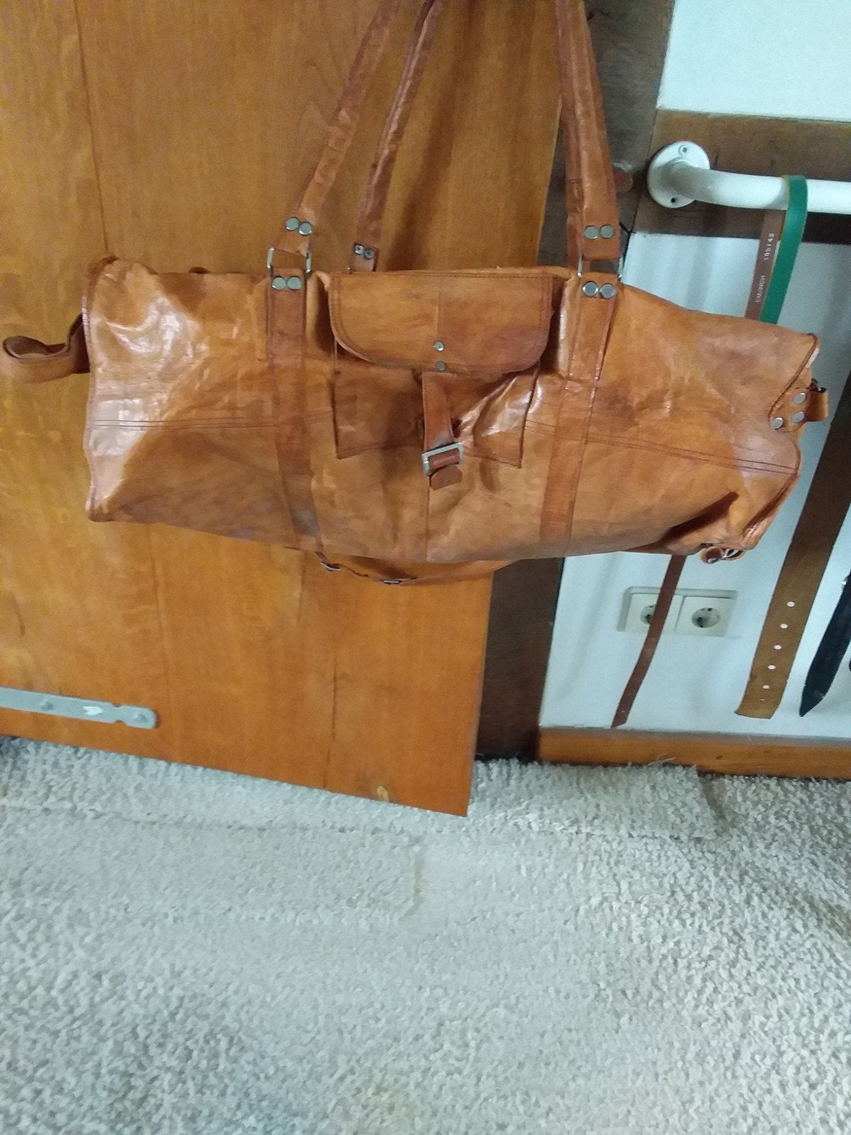 Vintage Leren Weekendtas - Ruim en Stijlvol, Ophalen