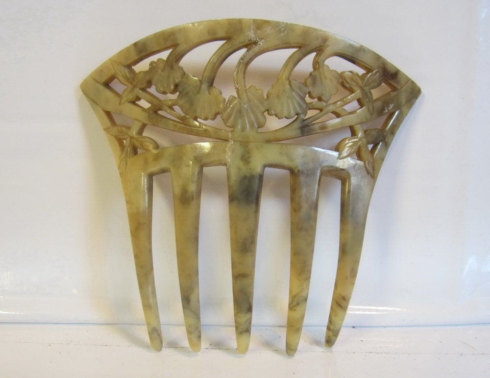 Art nouveau haarkam, celluloid nr1, Antiek en Kunst, Curiosa en Brocante, Verzenden