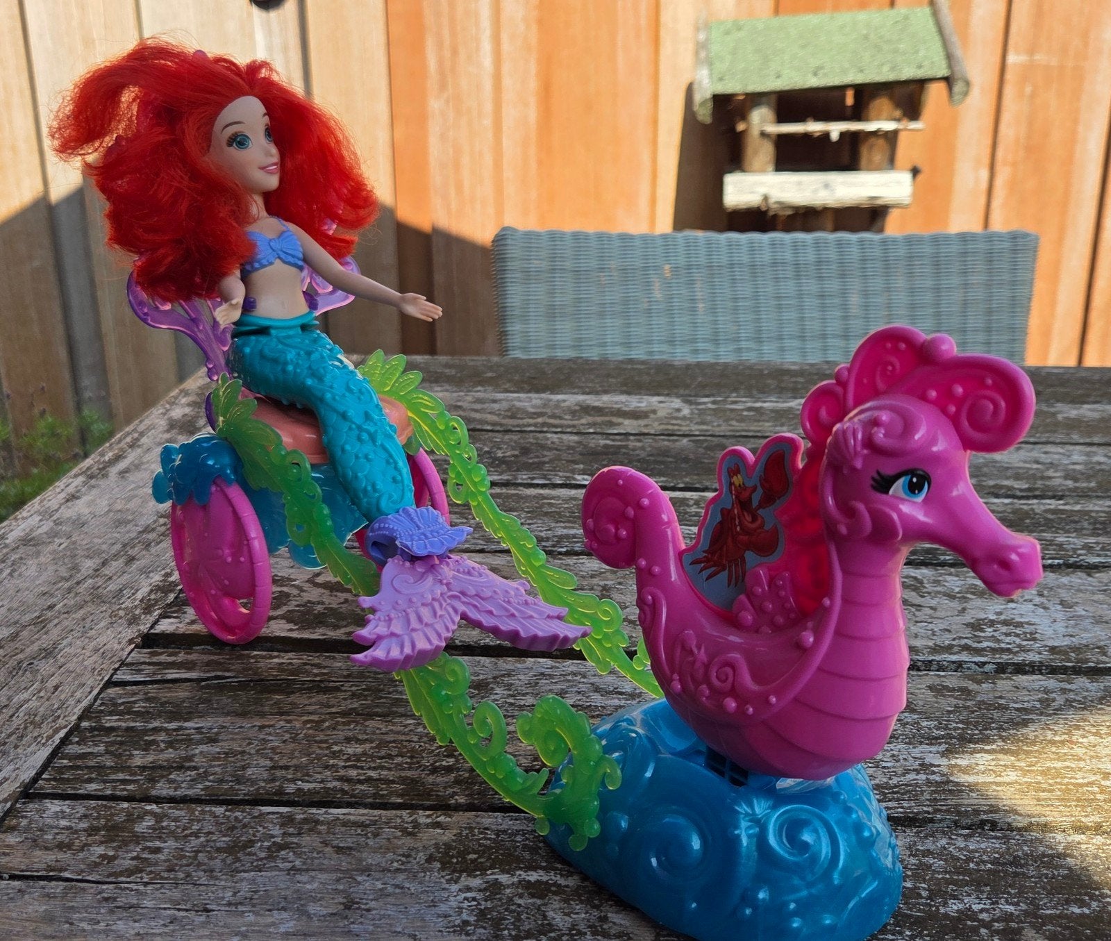 Disney Ariël pop met zeepaardje koets, Ophalen of Verzenden, Gebruikt, Overige typen