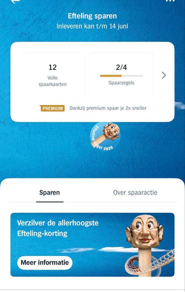 14 volle AbertHeijn Efteling  1 boekje =€14 korting, Verzamelen, Efteling, Ophalen of Verzenden, Nieuw, Overige typen