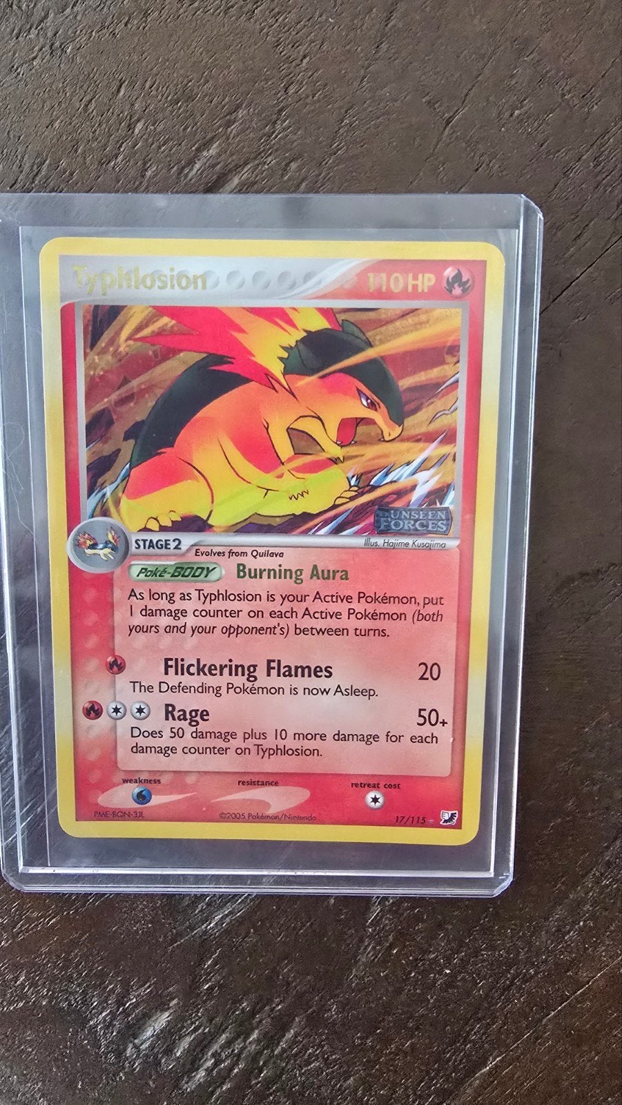 Typhlosion Unseen Forces Stamped Pokémon Kaart, Verzenden, Gebruikt, Losse kaart, Foil