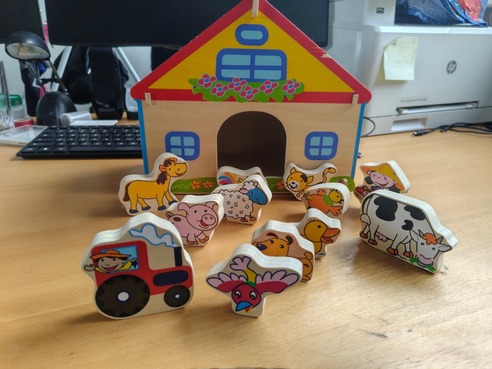 Houten speelgoed boerderij, Ophalen of Verzenden, Gebruikt, Poppenhuis