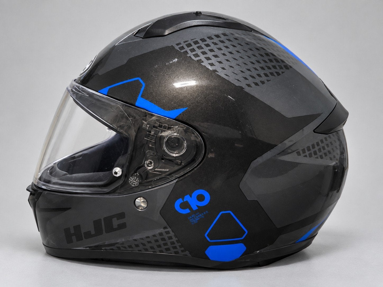 HJC C10 Integraalhelm - Zwart/Blauw - Maat XL, Ophalen, Dames, Integraalhelm, Tweedehands