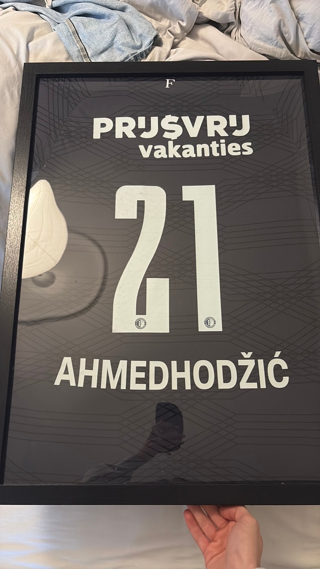 Gesigneerd ahmedhozic shirt feyenoord, Verzamelen, Ophalen of Verzenden, Zo goed als nieuw, Feyenoord, Shirt