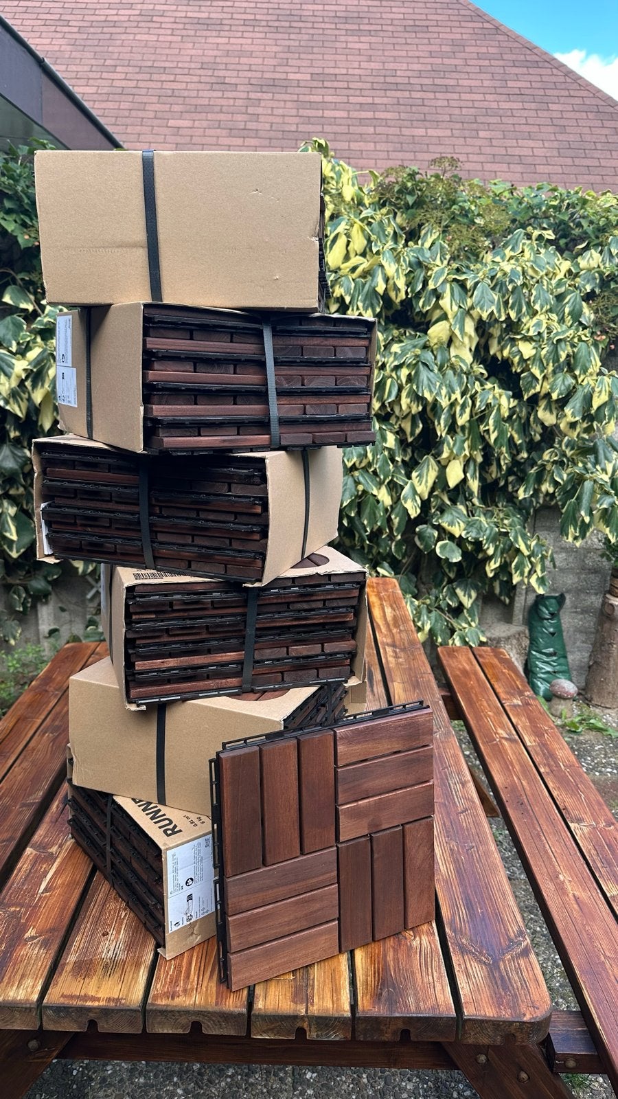 IKEA RUNNEN Vlondertegels, nieuw, 7 pakken (, Tuin en Terras, Ophalen of Verzenden, Nieuw, Hout