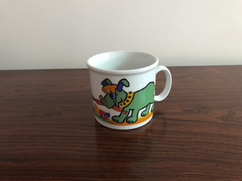 Gubor Fischer & Fischer retro mok hondjes met worst, Antiek en Kunst, Ophalen of Verzenden