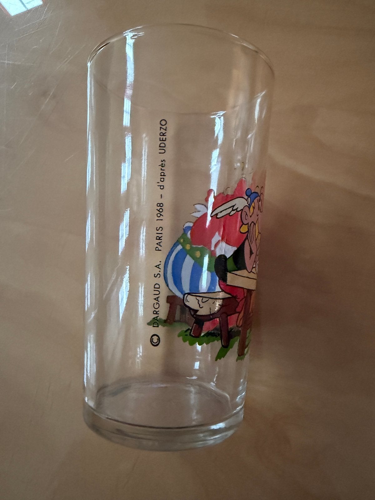 Vintage Asterix & Obelix glas – Dargaud 1968 – Uderzo, Ophalen, Zo goed als nieuw, Borrel- of Shotglas