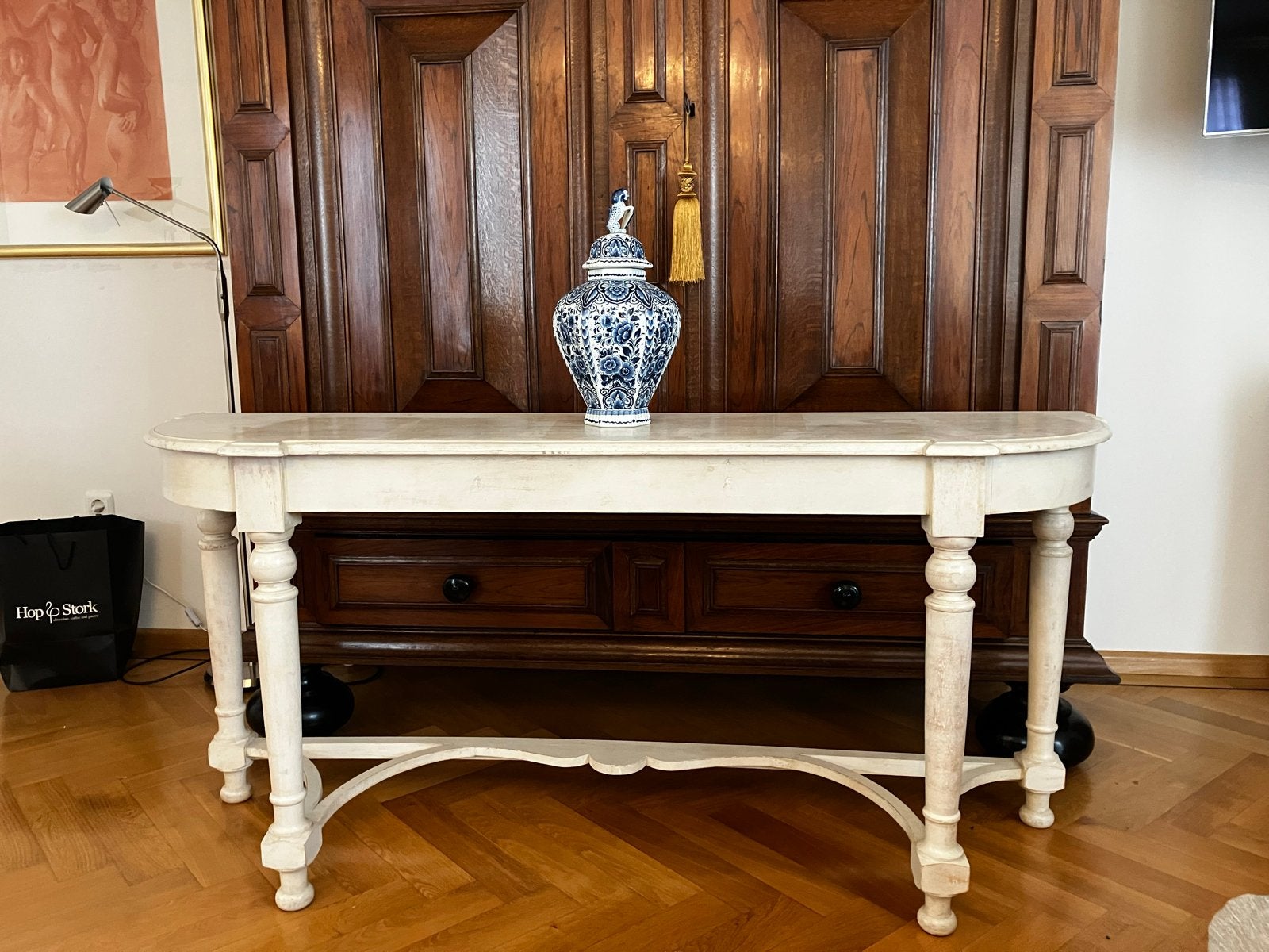 Wandtafel whitewash. Gratis., Ophalen, Zo goed als nieuw