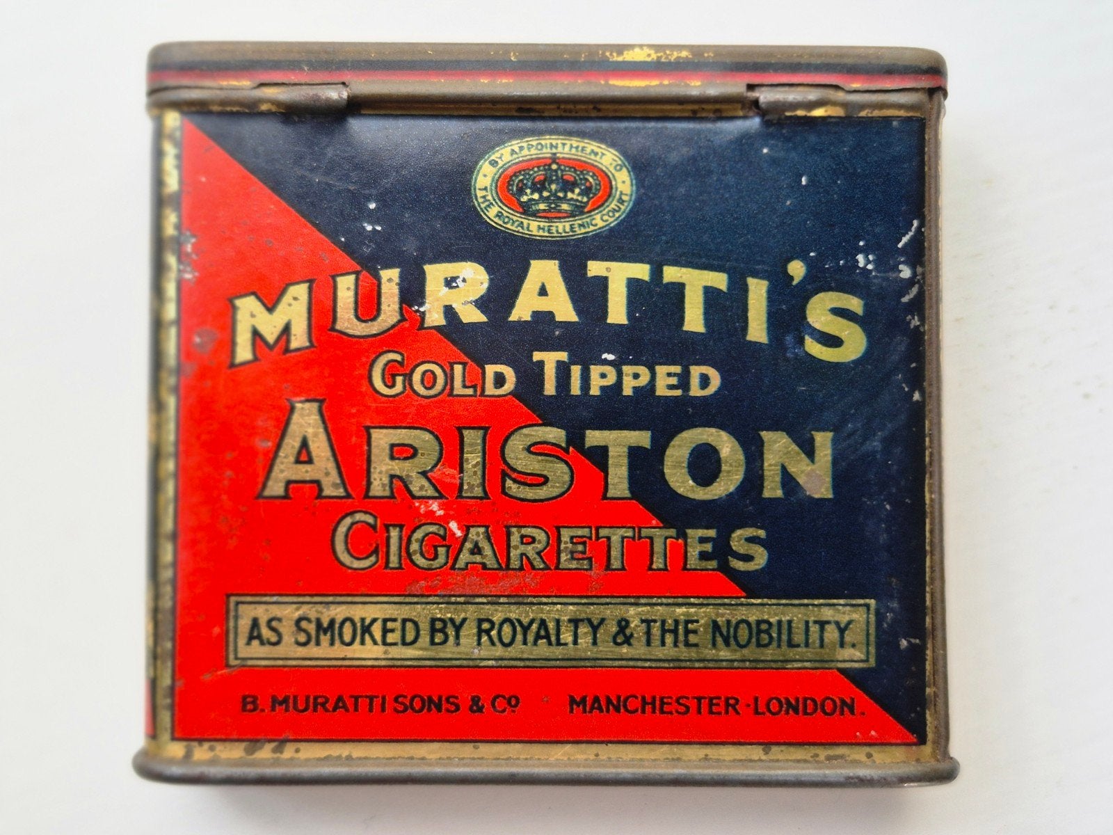 Murattis Cold Tipped Ariston Cigarettes blik, Ophalen of Verzenden, Gebruikt, Overige