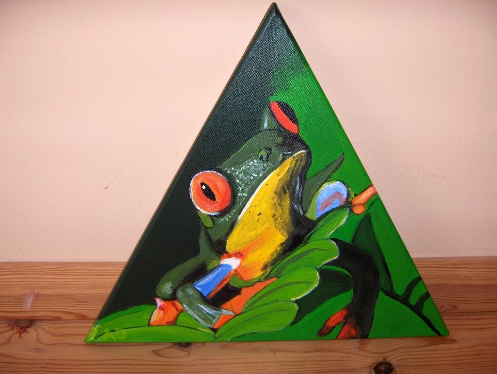 Kikker, Acrylverf, Handgeschilderd, Ophalen of Verzenden, Dieren