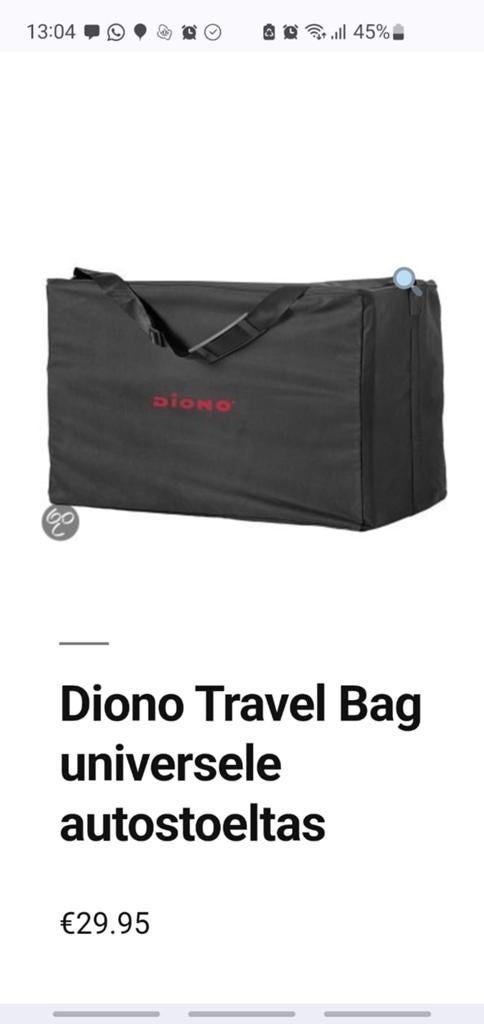 Travel bag Diono voor maxi cosi x2, Gebruikt, Overige methoden, Ophalen, 0 t/m 10 kg