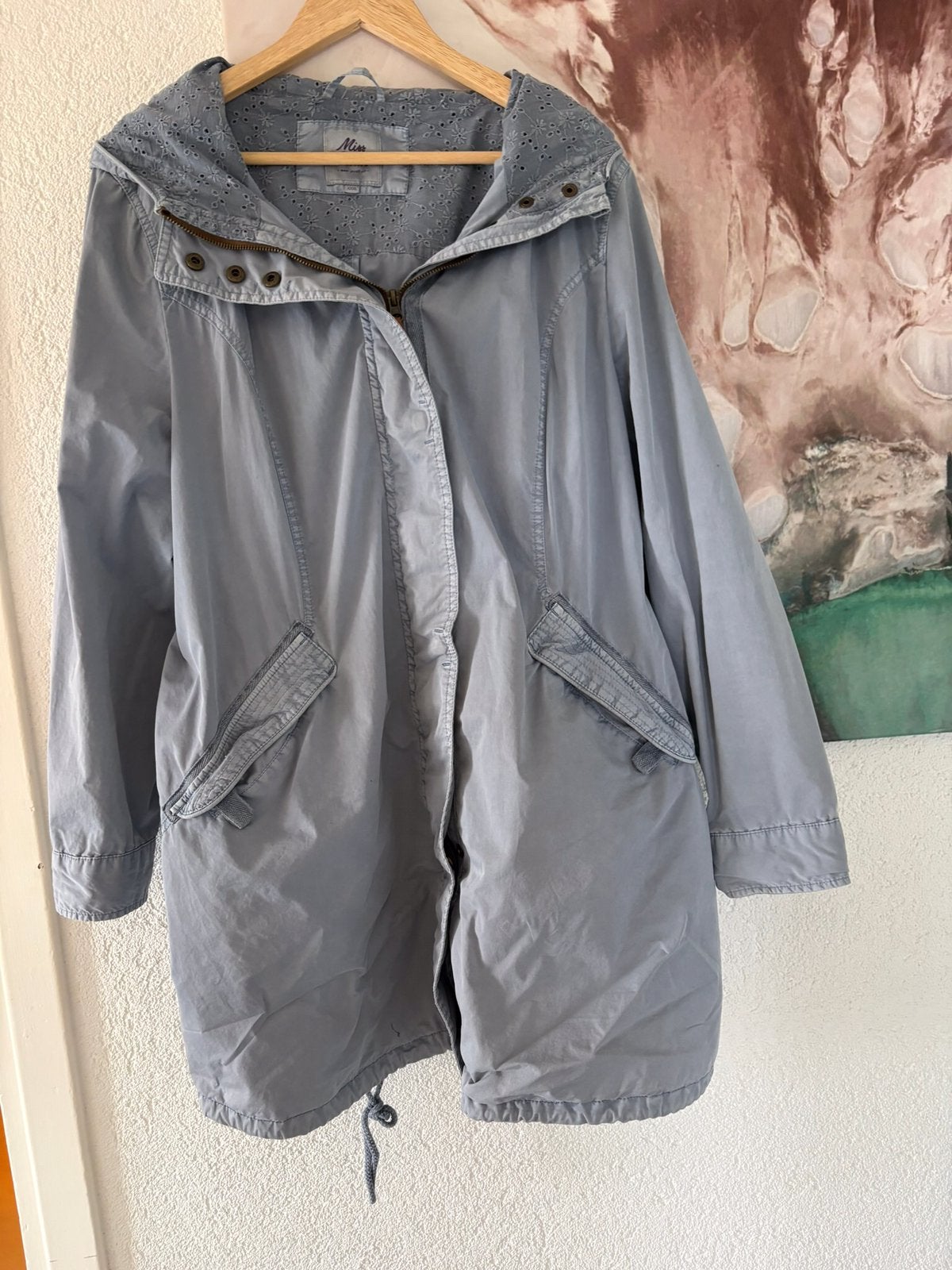 Miss Etam lichtblauwe zomer parka XXXL (46) jeanskleur, Ophalen of Verzenden, Gedragen, Maat 46/48 (XL) of groter, Blauw