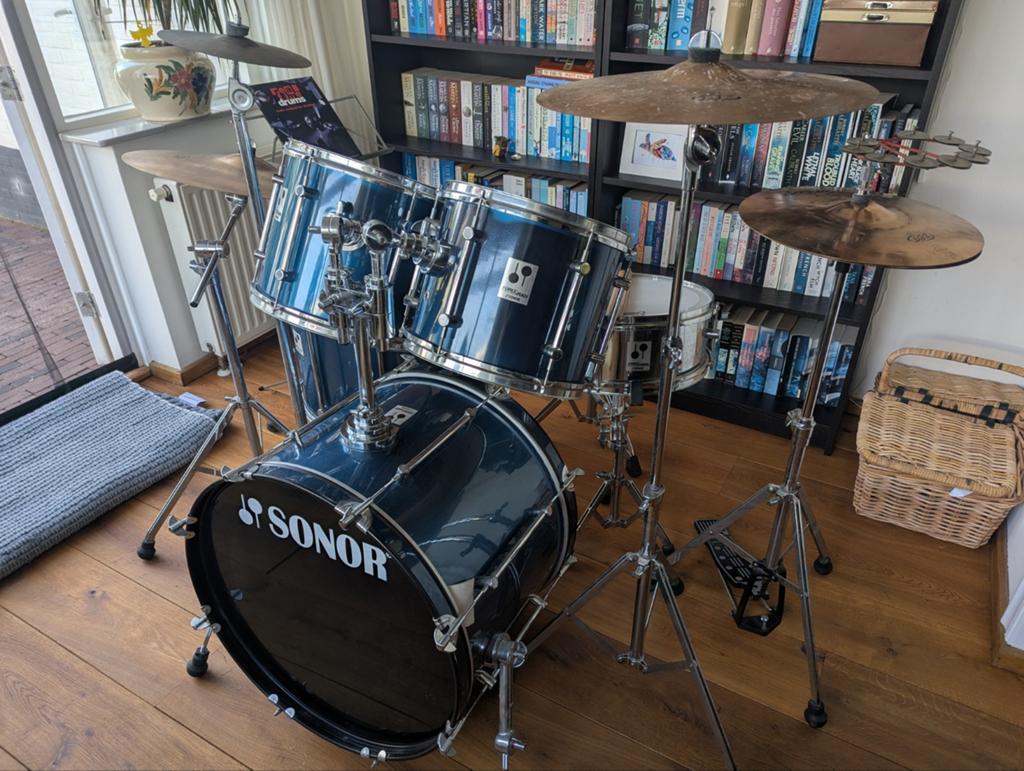 Sonor Force 2001 drumstel met Zildjian bekkens - Compleet!, Ophalen, Zo goed als nieuw, Sonor