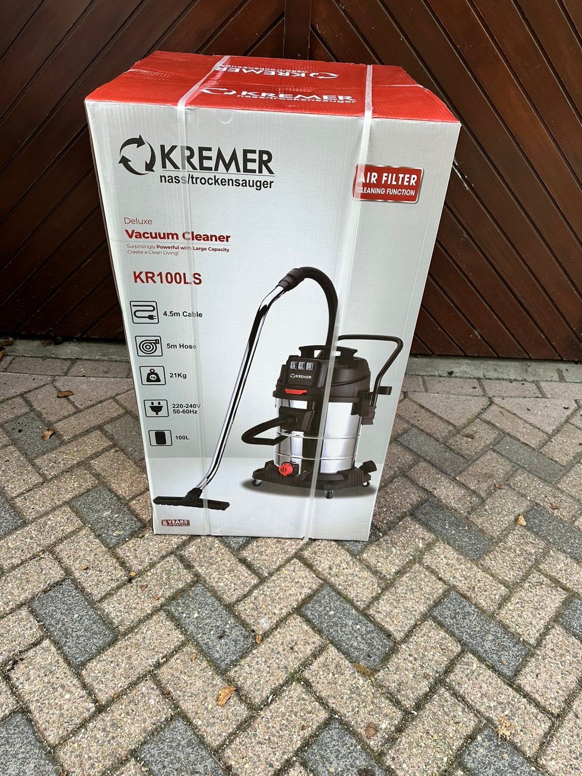 KREMER KR100LS Nat-/Droogzuiger 100L - Nieuw!, Witgoed en Apparatuur, Ophalen, Overige merken, Nieuw, Industriële stofzuiger
