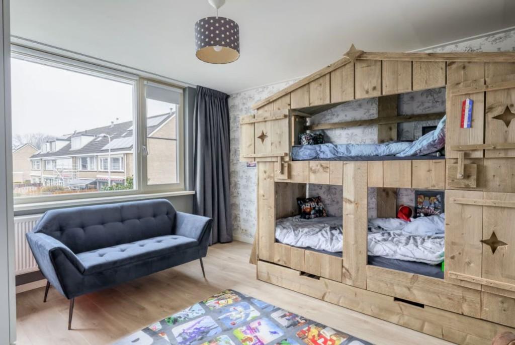 Stoer houten stapelbed / bedstee incl. 2 matrassen 200x80 cm, Ophalen, Tweepersoons, Zo goed als nieuw, 80 cm