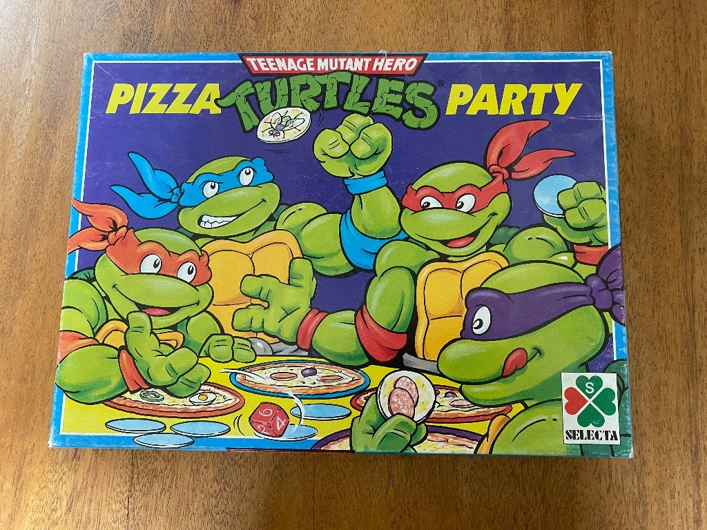 1990 Teenage Mutant hero pizza turtles party  bord spel, Ophalen of Verzenden, Zo goed als nieuw, Selecta