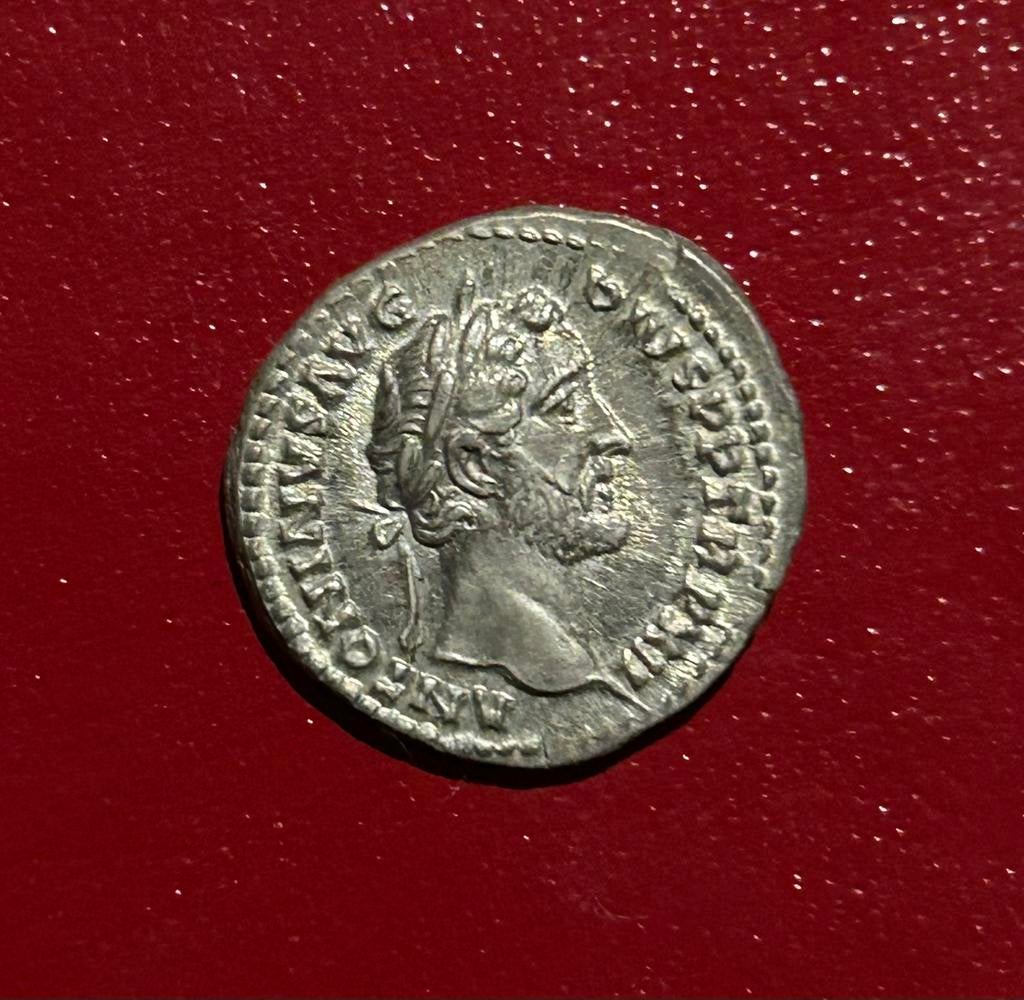 Zilveren Denarius Antoninus Pius Romeins Keizer 138-161 AD, Verzenden, Italië, Losse munt, Zilver