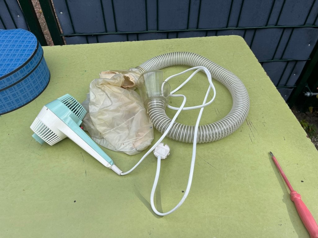 Haardroger Fohn Philips met droogkap in doos Retro, Ophalen of Verzenden, Persoonlijke verzorging