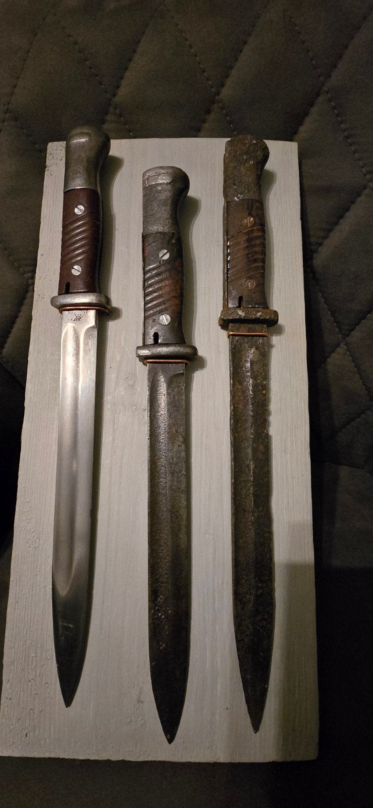 Drie antieke bajonetten K98 - Militaria collectie, Verzamelen, Ophalen of Verzenden, Landmacht, Overige gebieden, Mes of Dolk