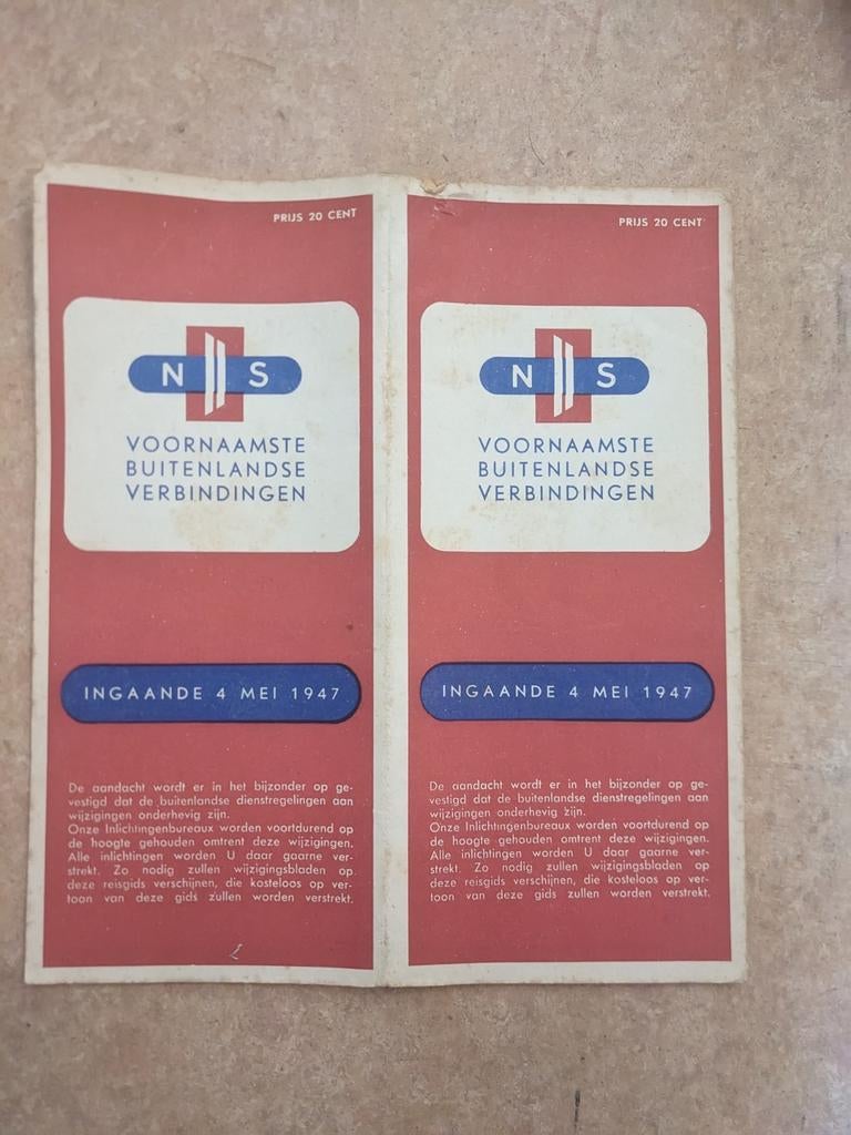 NS spoorboekje buitenland - 4 mei 1947, Ophalen of Verzenden