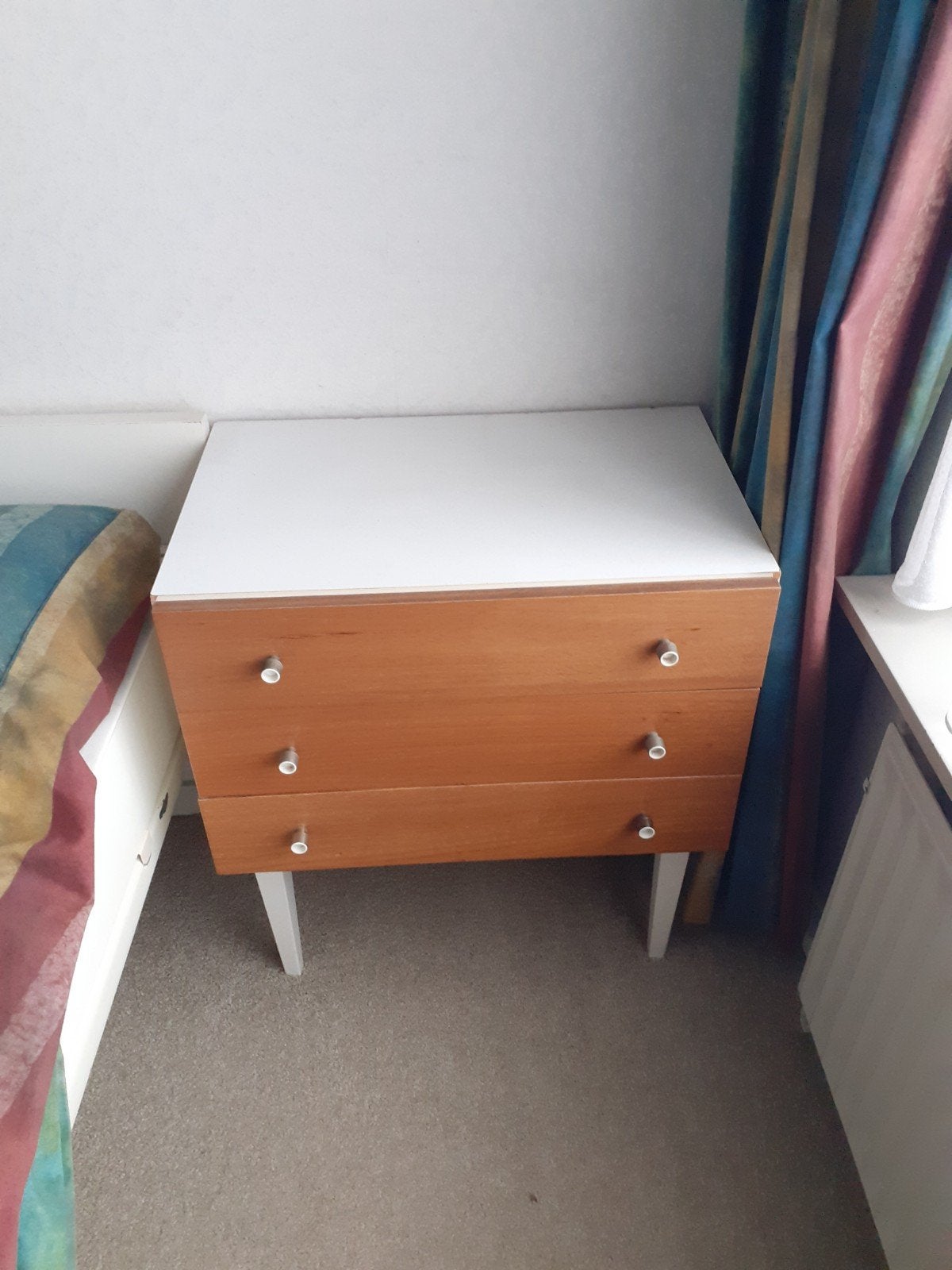 Jaren zestig ledikant twijfelaar wit met hout gratis, Ophalen, Gebruikt, Twijfelaar, Jaren zestig design