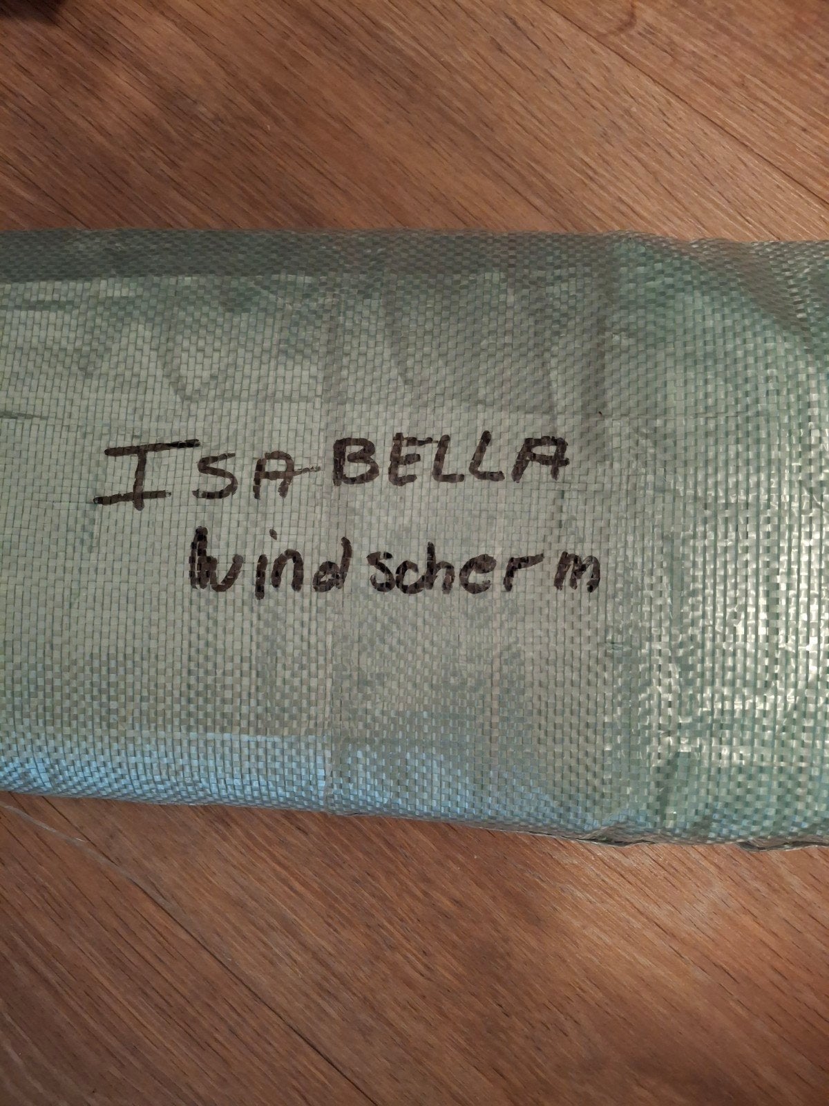 Isabella windscherm, donkerblauw 4 delen.kompleet met stokke, Caravans en Kamperen, Kampeeraccessoires, Ophalen, Gebruikt
