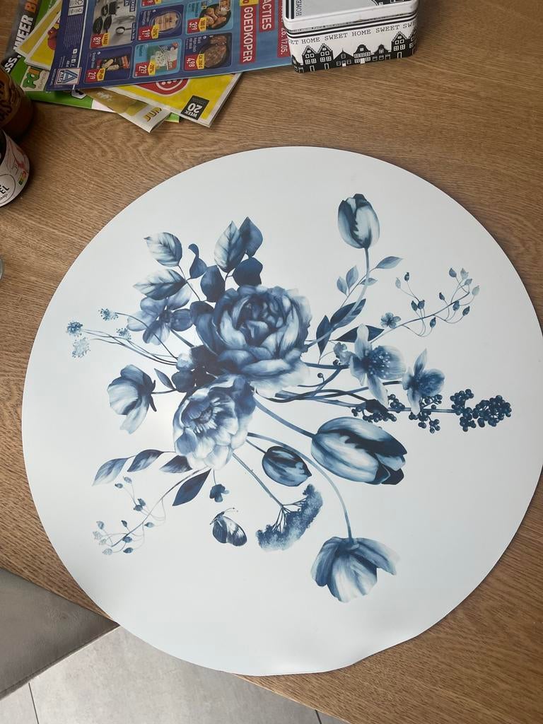 Muurcirkel blauwe bloemen, Ophalen