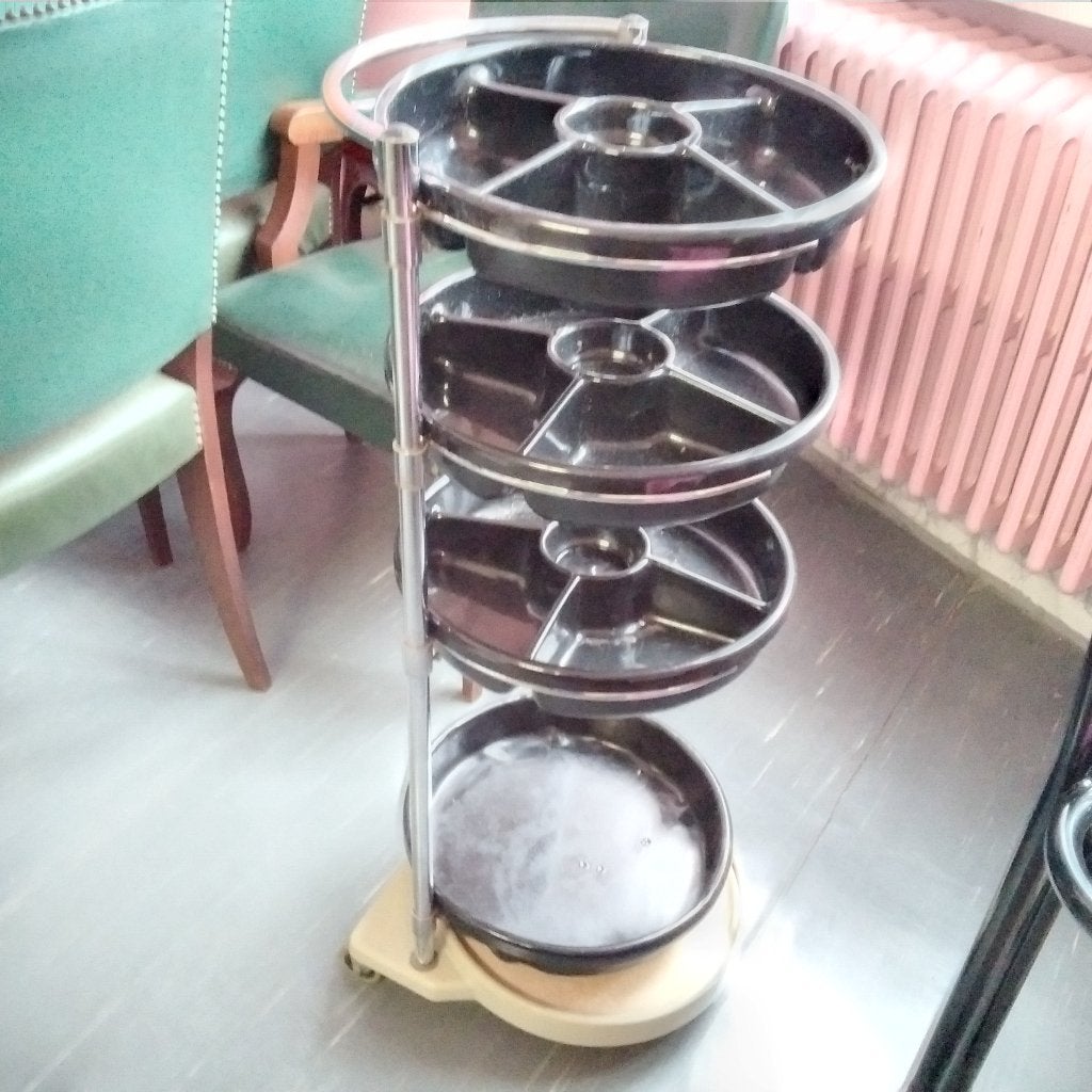 Origineel vintage kappers rekje op wieltjes, Ophalen