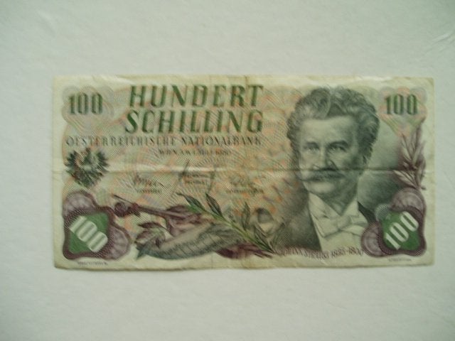 1422. Oostenrijk, 100 schilling 1960 Johann Strauss., Verzenden, Oostenrijk, Los biljet