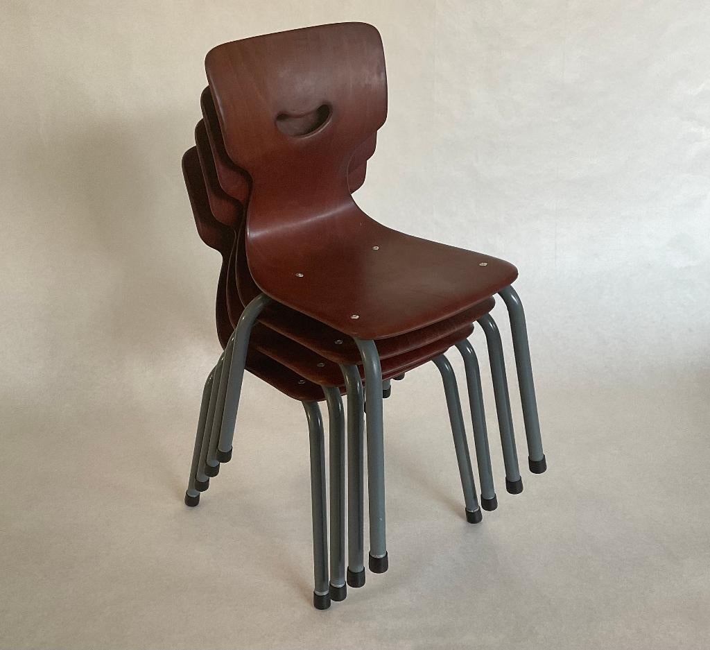 Vintage Pagholz, Adam Stegner15114, Flötotto, kinderstoel4x, Huis en Inrichting, Stoelen, Ophalen, Gebruikt, Bruin, Vier