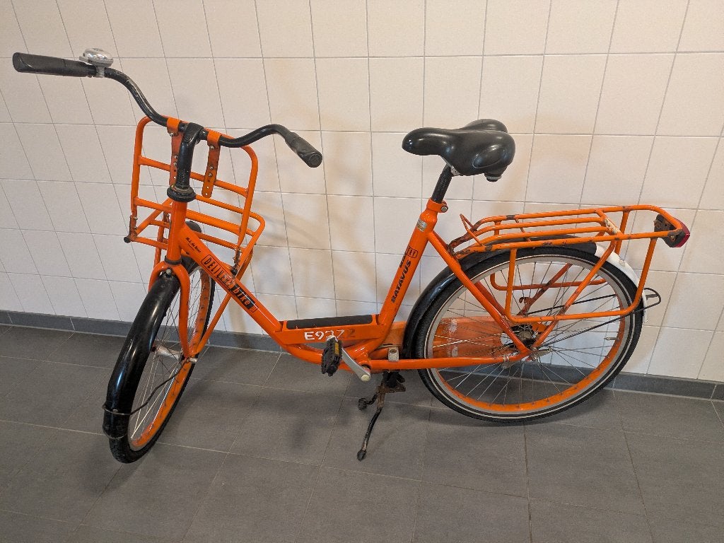 Batavus Delivery Bike / Compacte Transportfiets – Feloranje, Fietsen en Brommers, Ophalen, Terugtraprem, Gebruikt, Batavus