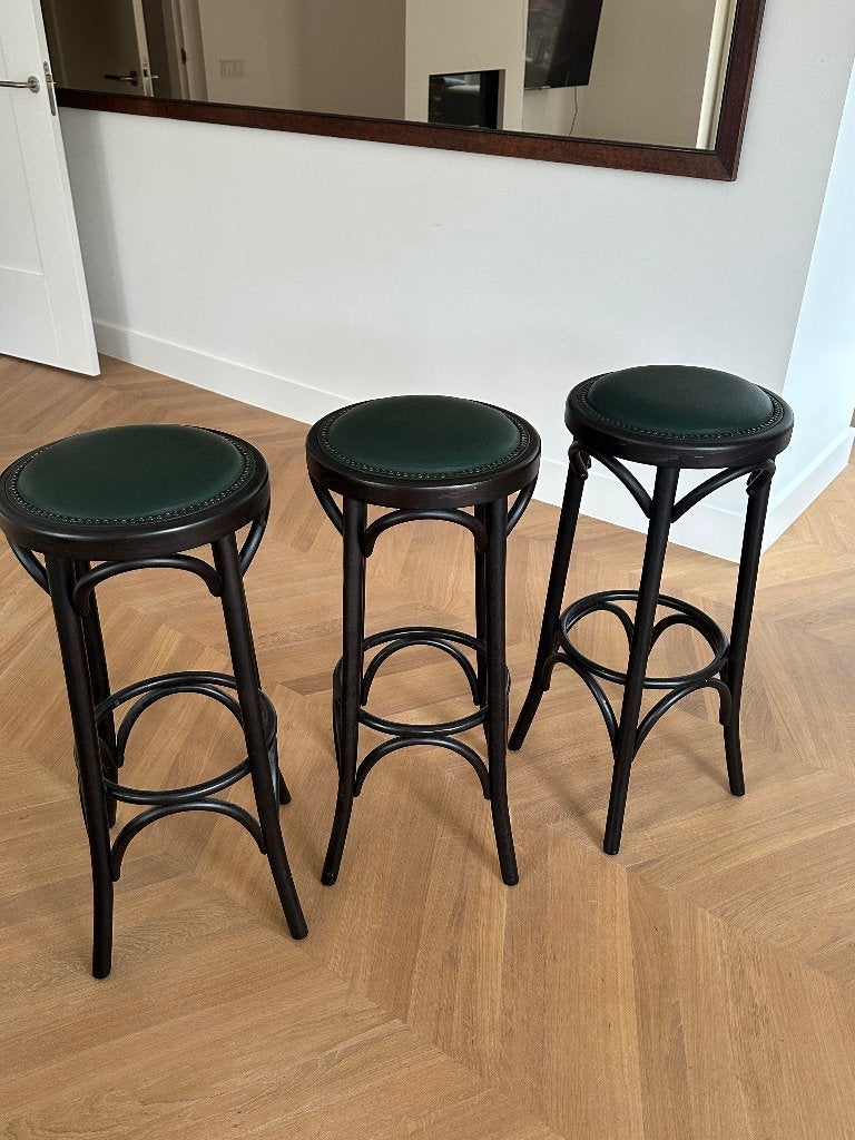 Set of 3 Bentwood Bar Stools, Huis en Inrichting, Barkrukken, Ophalen, 60 tot 90 cm, Zo goed als nieuw, 3 krukken