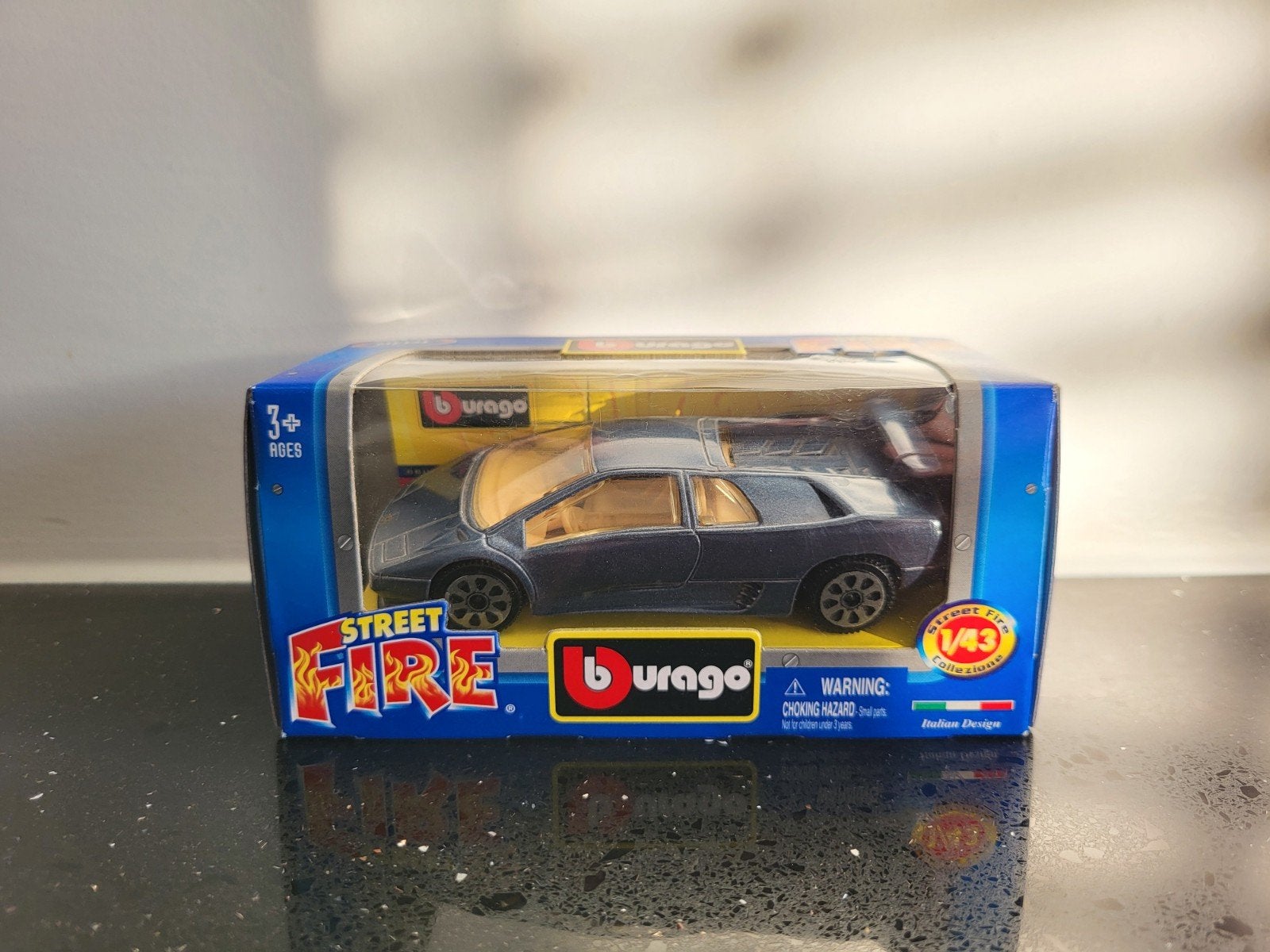Lamborghini Diablo grijs 1/43 Bburago, Hobby en Vrije tijd, Ophalen of Verzenden, Zo goed als nieuw, Auto, Overige merken