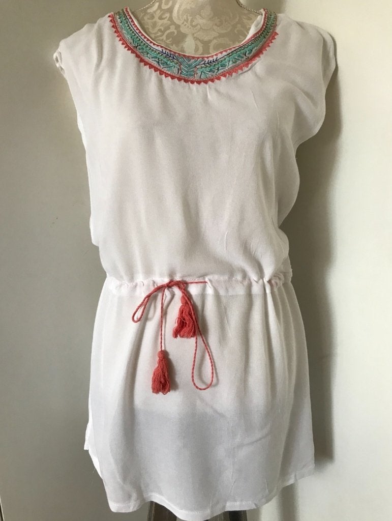 Witte Blouse/Tuniek, Ophalen of Verzenden, Zo goed als nieuw, Maat 36 (S), Wit