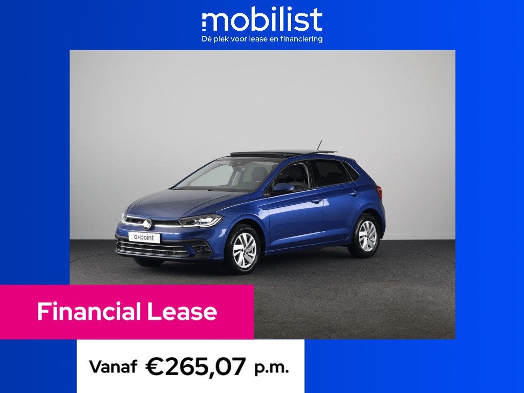 Volkswagen Polo 1.0 TSI Style (bj 2023, automaat), Gebruikt, Blauw, Bedrijf, 600 kg