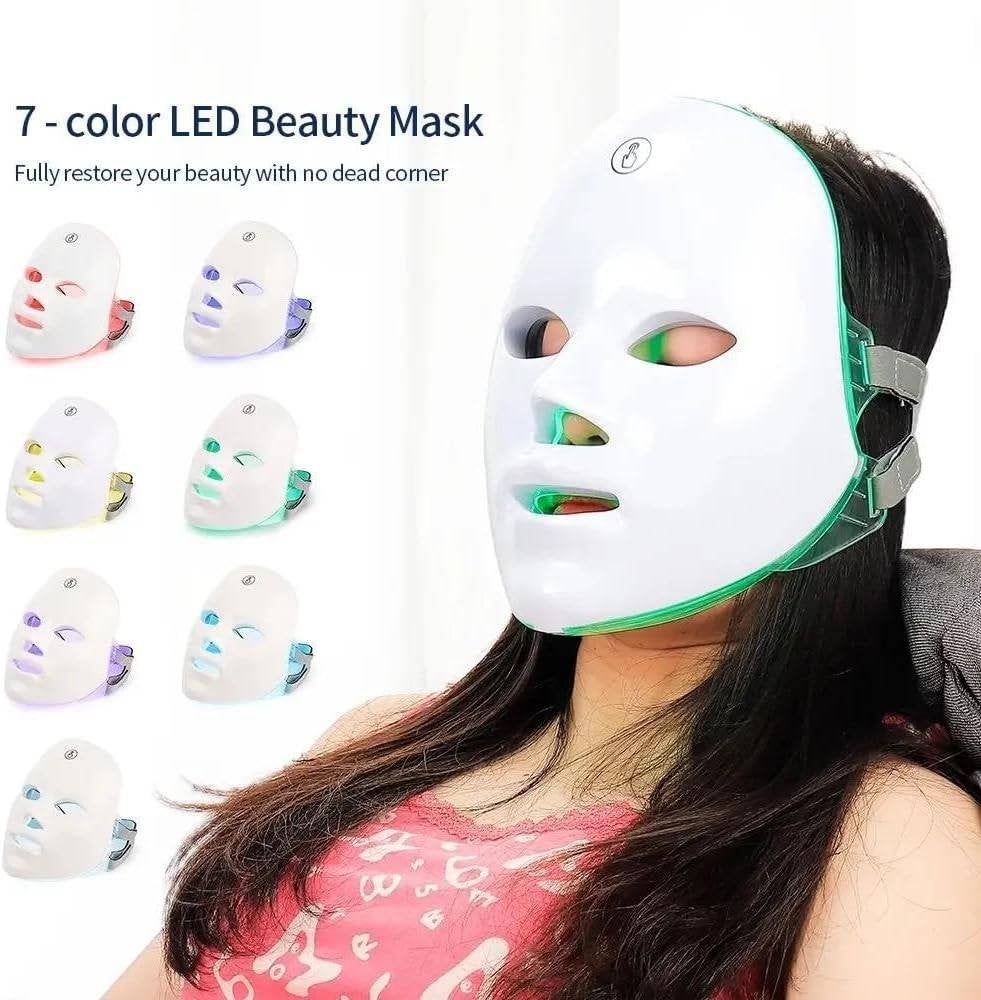 LED Gezichtsmasker - 7 Kleuren Lichttherapie - Anti Rimpel, Ophalen of Verzenden, Nieuw, Gehele gezicht, Verzorging