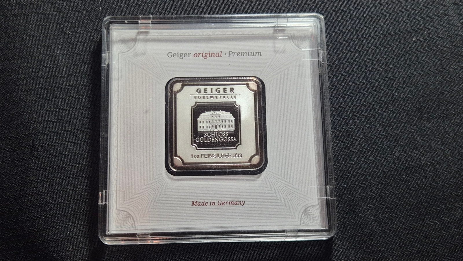 Geiger Edelmetalle: 1 oz Silver Square Bar 2023. Zilverbaar., Verzenden, Zilver