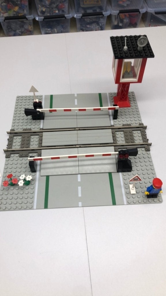 SB1556 Lego trein 4539 spoorweg overgang 9 volt, Ophalen of Verzenden, Zo goed als nieuw