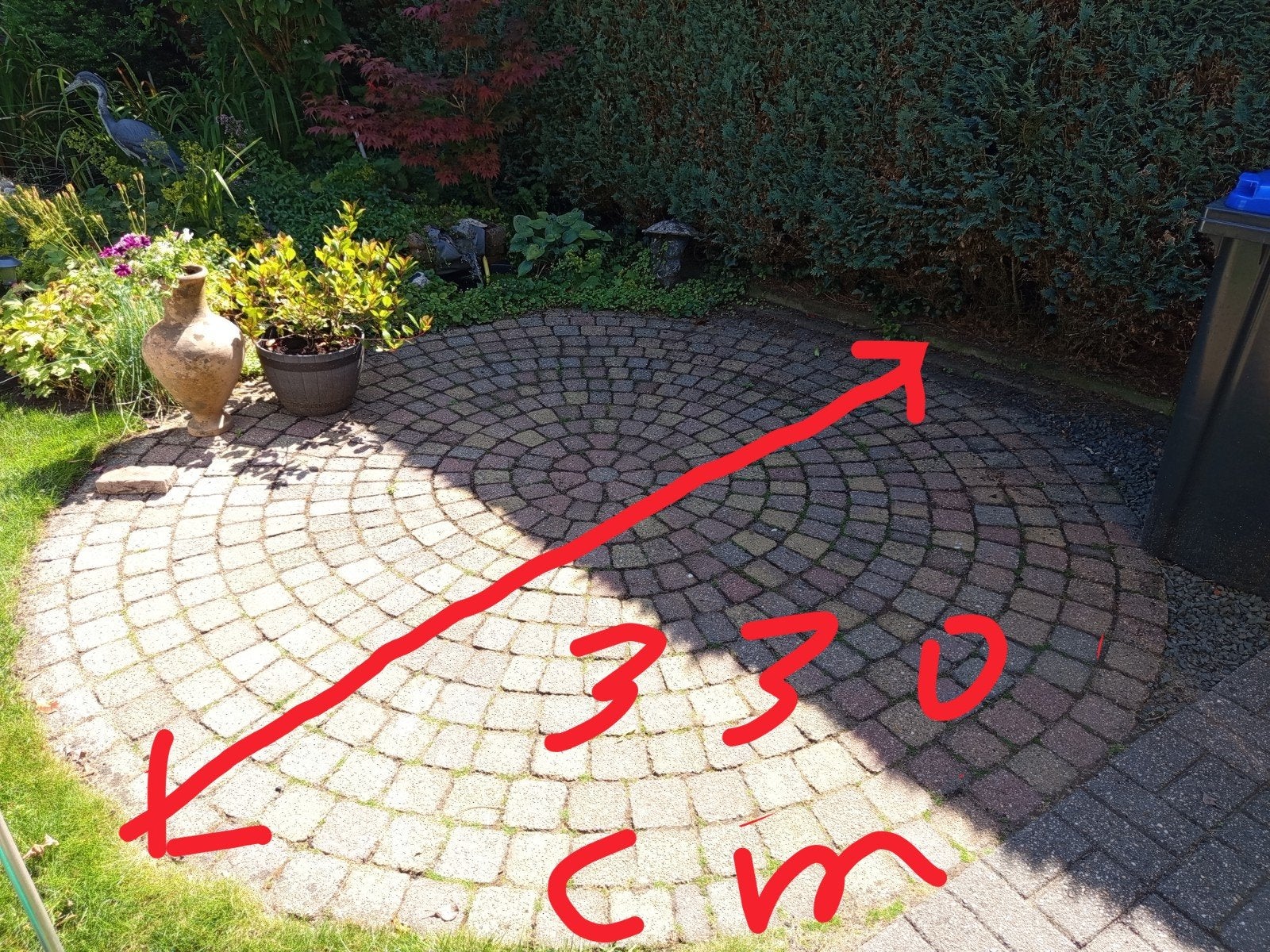 Klinkers 5.5 cm dik - Rond terras 330 cm diameter, Gebruikt, Klinkers, Beton, 5 tot 10 m²
