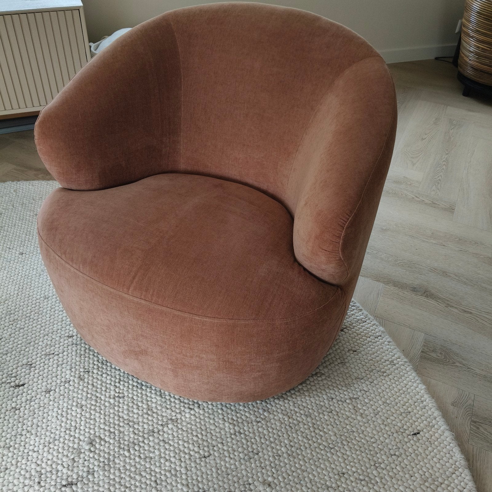 Draaifauiteuil Chenille Terra, Ophalen, Zo goed als nieuw, Minder dan 50 cm