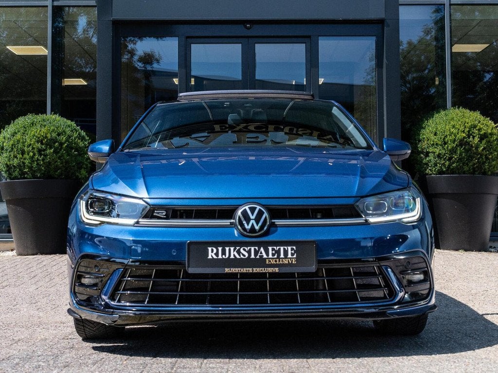 Volkswagen Polo 1.0 TSI R-Line|PANO|IQ LED|CAMERA|ACC|18'', Gebruikt, Blauw, Bedrijf, 600 kg
