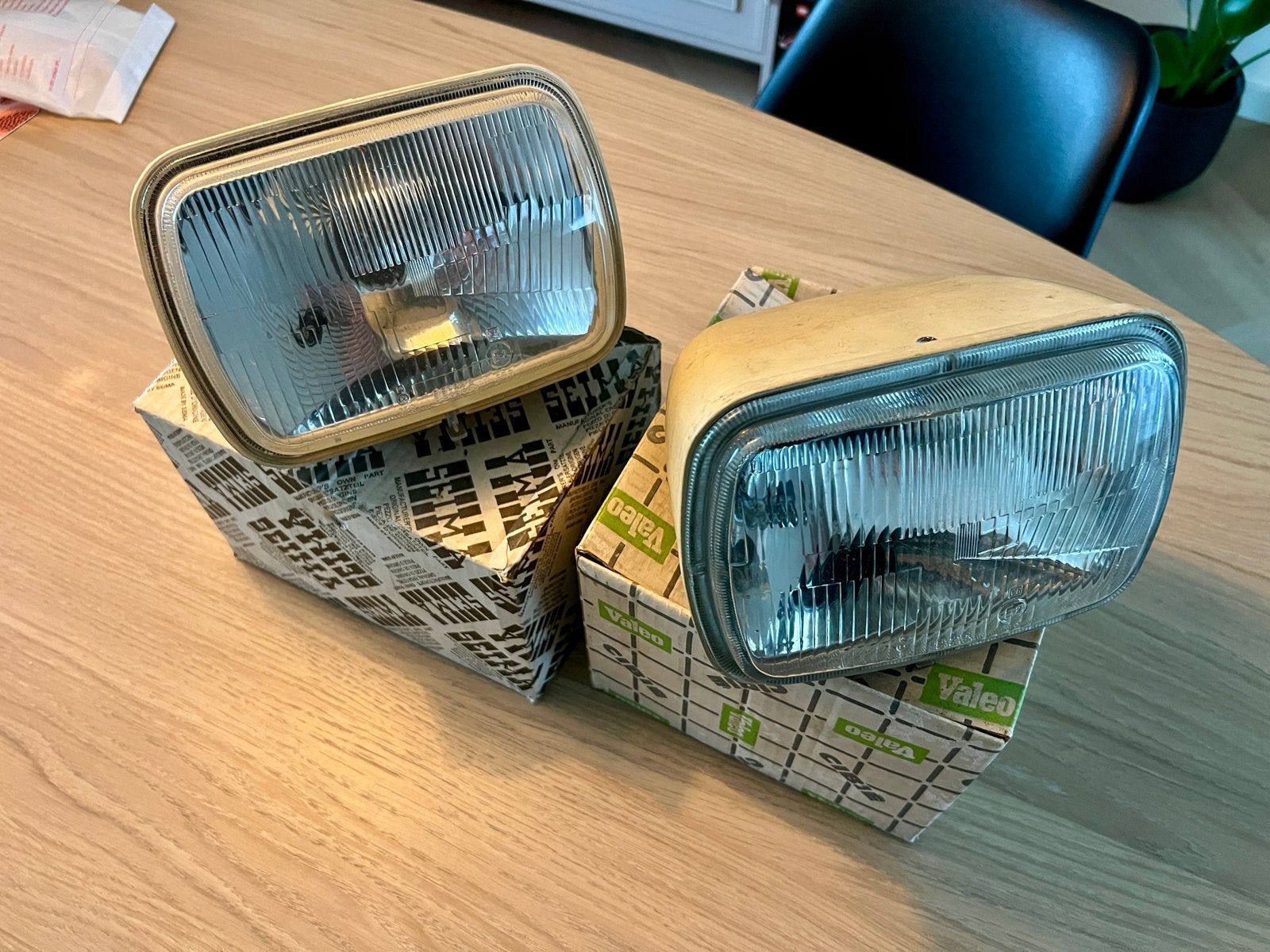 Citroen 2cv koplampen rechthoek met z.g.a.n reflectoren., Gebruikt, Citroën, Voor, Ophalen of Verzenden