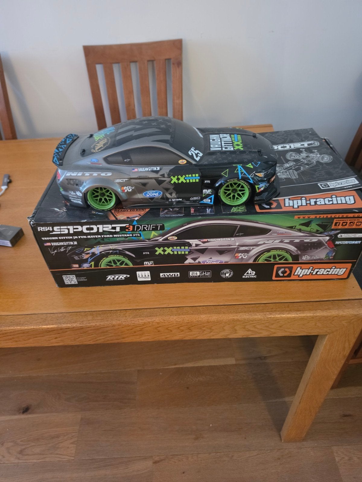 HPI Racing RS4 Sport 3 Drift Vaughan Gittin Jr.Ford Mustang, Elektro, Nieuw, Ophalen of Verzenden, Schaal 1:10