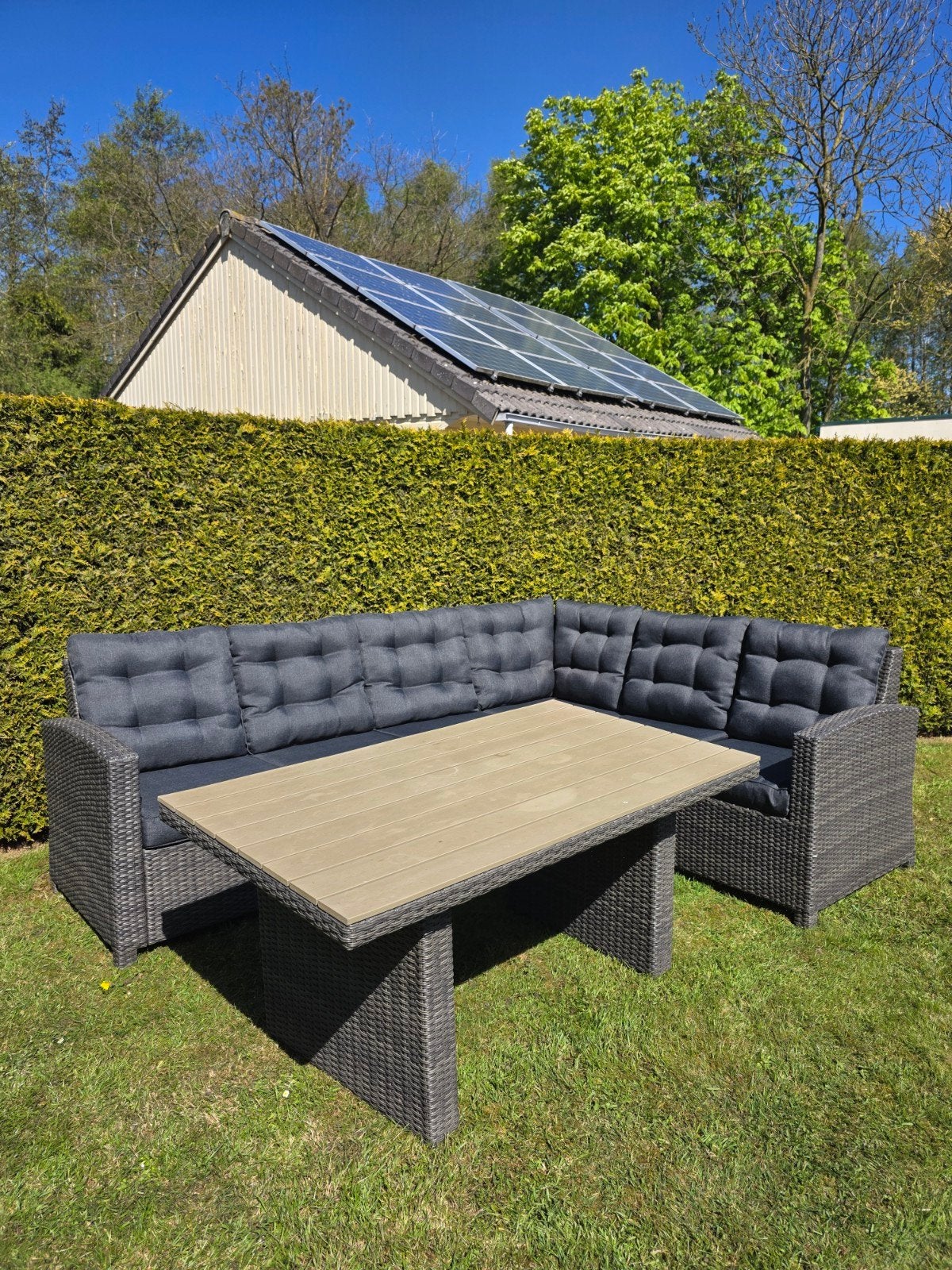 Zeer nette tuinset loungeset loungebank, Ophalen of Verzenden, Zo goed als nieuw, Wicker